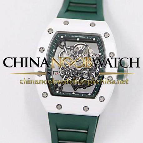 RM55 KVF V3 White Ceramic &amp; Titanium Green Dial Green Rubber Strap M8215