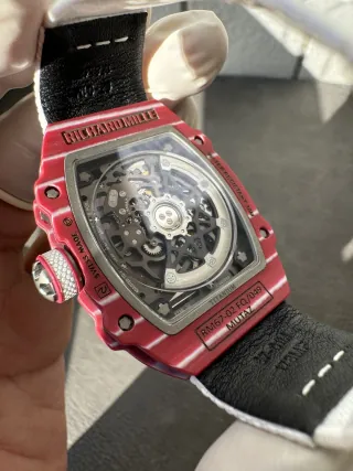 Richard Mille RM 67-02 Super Clone Ultra Thin Skeleton Dial Quartz TPT Red White Case