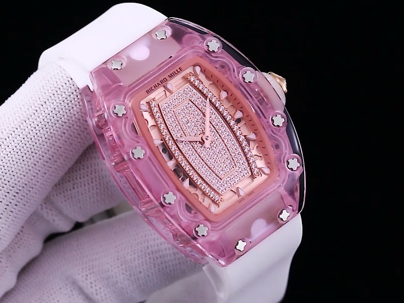 Elegant Richard Mille RM 07-02 Replica Pink Lady Sapphire Diamond Watch – Swiss Movement