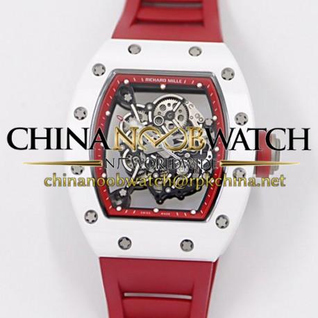 RM55 KVF V3 White Ceramic &amp; Titanium Red Dial Red Rubber Strap M8215