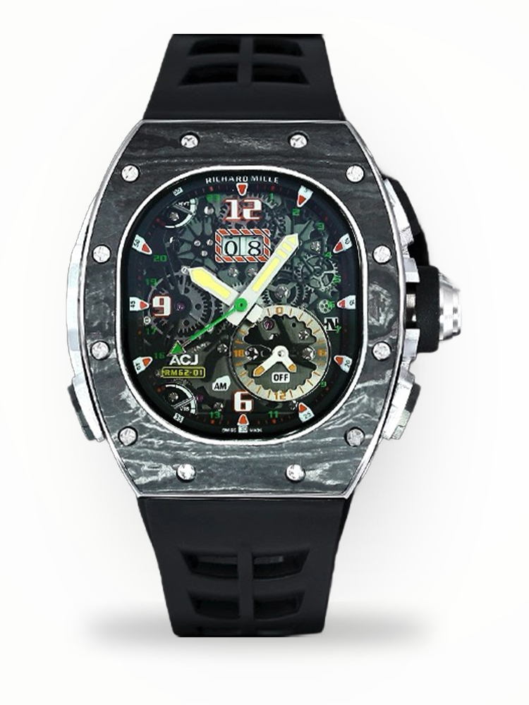 High-End Replica Richard Mille RM 62-01 Tourbillon ACJ Watch – Skeleton Dial, Carbon Fiber &amp; Titanium Case