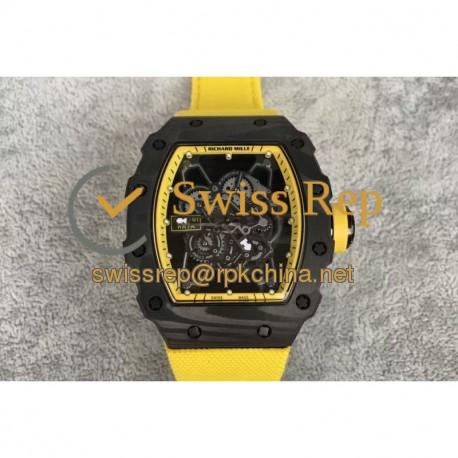RM35-01 Rafael Nadal Forged Carbon Skeleton Yellow Dial Yellow Nylon Strap M9015
