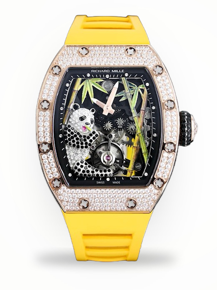 Luxury Richard Mille RM 26-01 Replica Panda – Swiss Tourbillon Watch With Premium Skeleton Dial & Yellow Strap