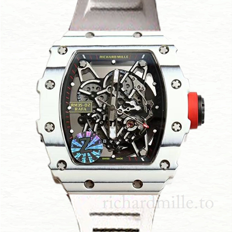 Richard Mille RM35-02 Men Mechanical Watch Rubber Band Carbon Fiber