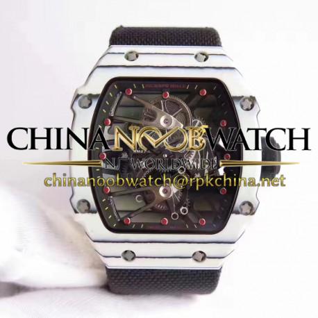 RM27-02 Rafael Nadal KVF White Forged Carbon Black Skeleton Dial M6T51