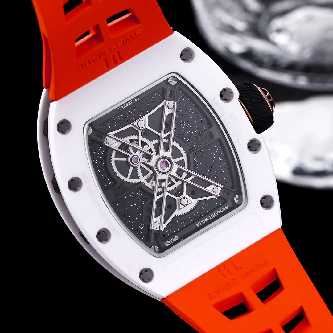 Swiss Richard Mille RM 52-05 Replica Pharrell Williams Limited Edition Watch – White Ceramic Case, Orange Strap