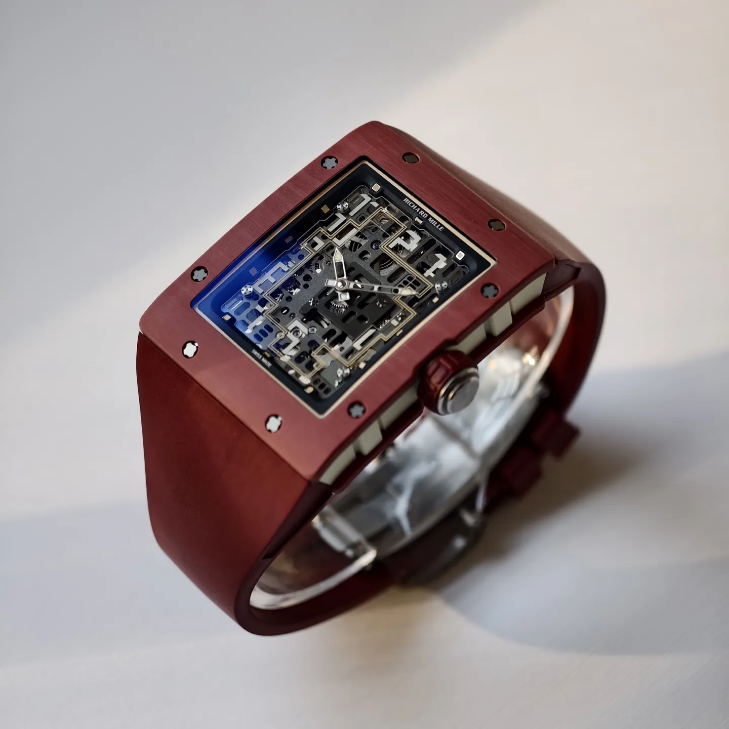 UMI Richard Mille RM 16-02 Terracotta Quartz TPT Skeleton Red Rubber Strap Replica Watch