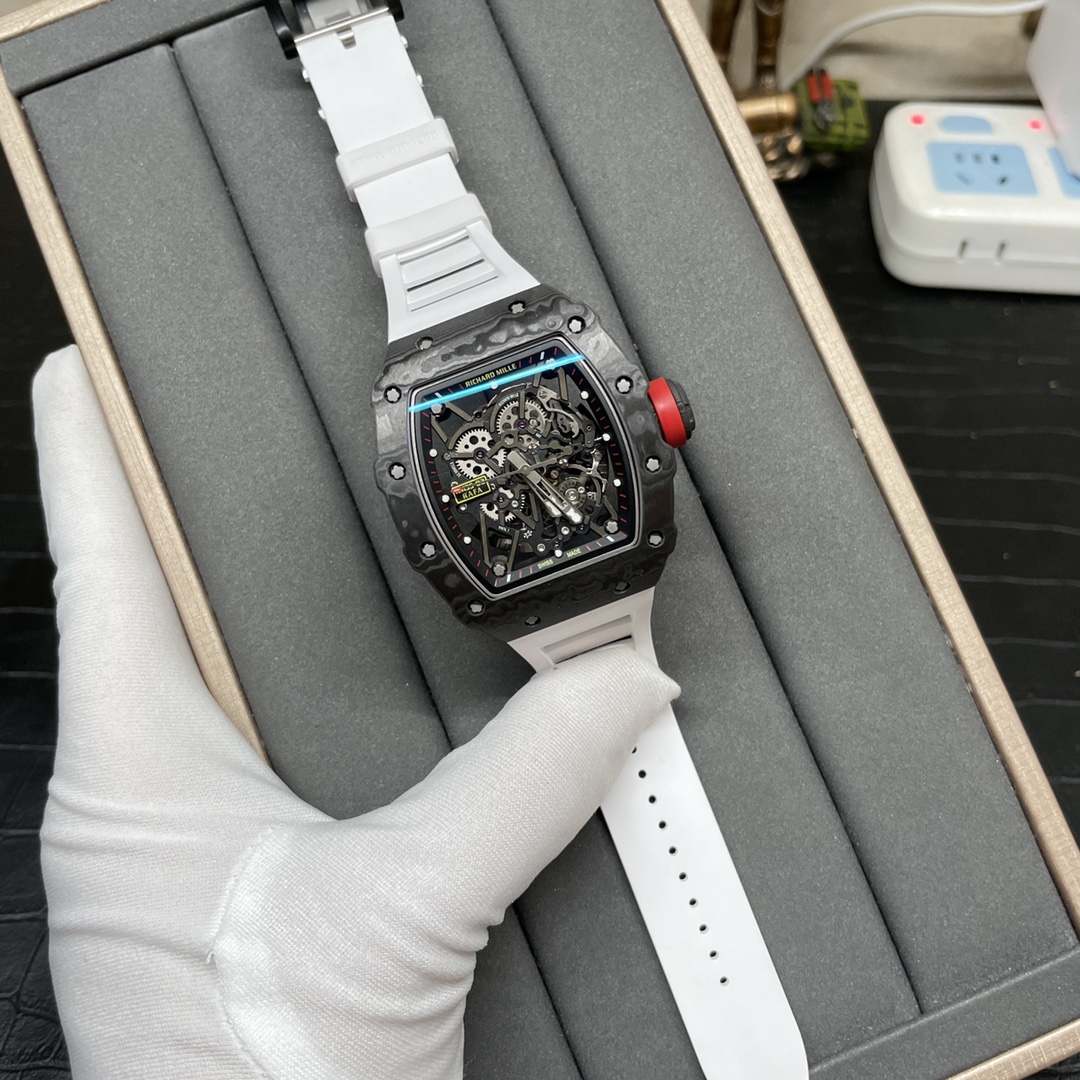 Swiss Richard Mille RM 35-02 Replica Rafael Nadal Watch – Skeletonized Dial & White Rubber Strap