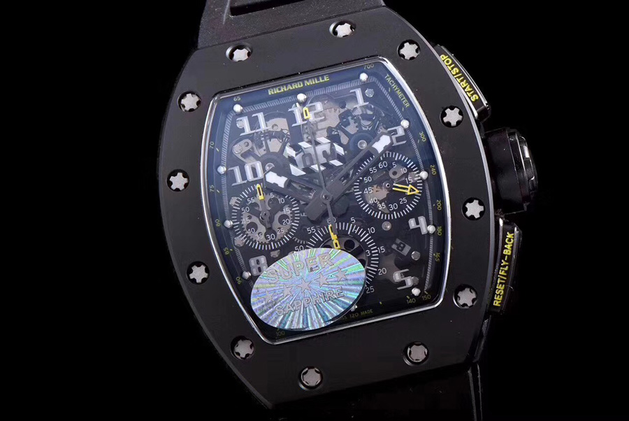 Richard Mille Replica RM 011 Black Strap
