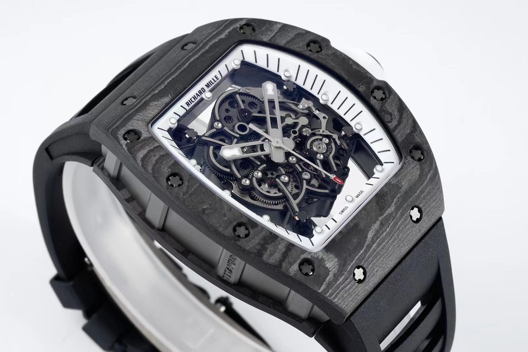 Swiss RM 055 Bubba Watson White Legend Tourbillon Skeleton 49mm NTPT Carbon Watch