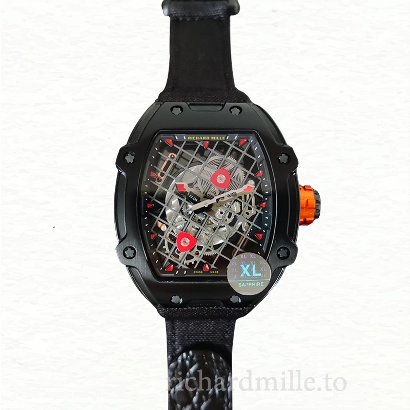 Richard Mille RM27-04 Mechanical Men Transparent Dial Nylon Strap Watch