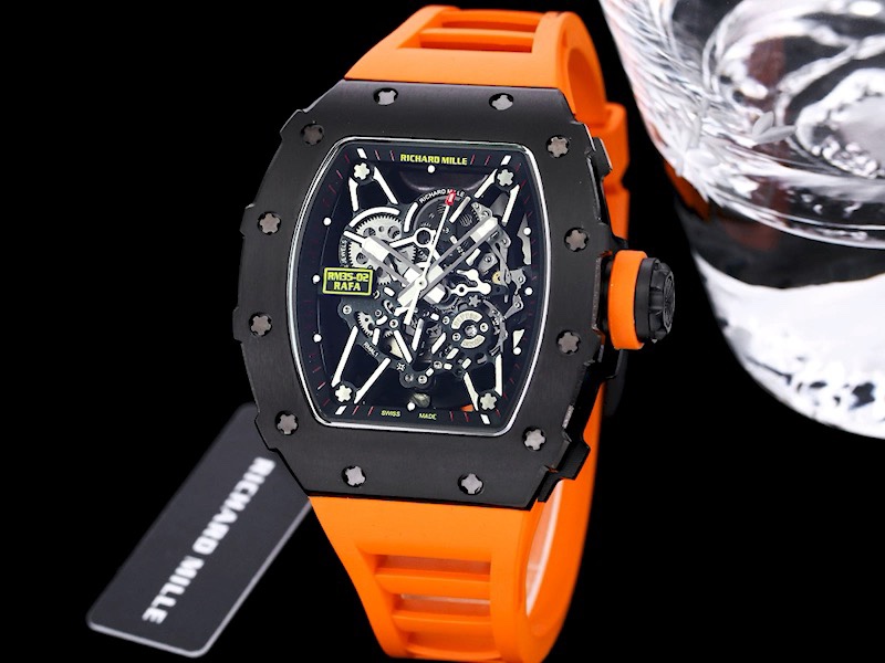 Luxury Sport Replica Richard Mille RM 35-02 Rafael Nadal Watch With Bold Orange Strap