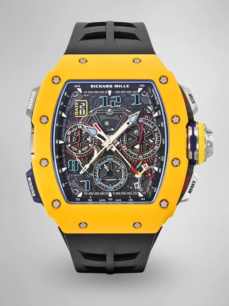Replica Richard Mille RM 65-01 McLaren W1 Yellow Automatic Skeleton Watch