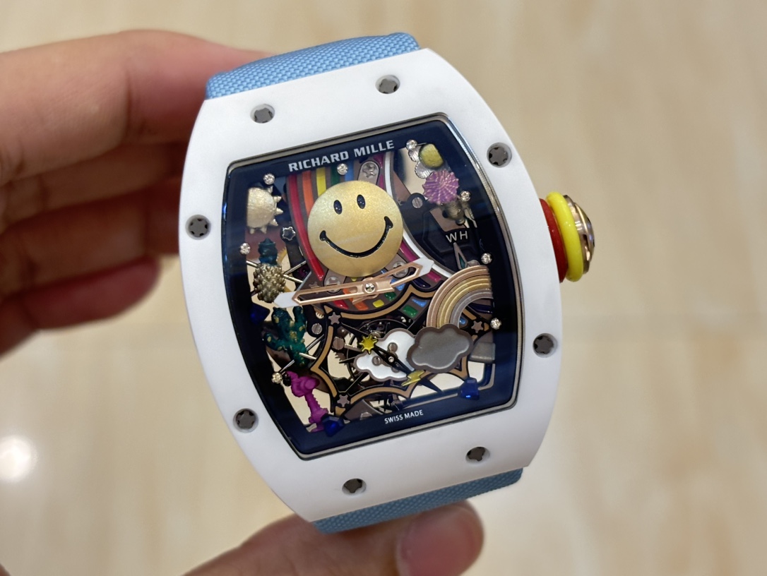 Replica Richard Mille RM 88 Smiley Automatic Winding Tourbillon with Blue Strap
