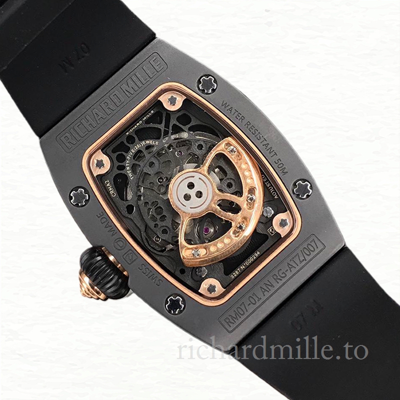 Richard Mille RM37-01 Mechanical Ladies Watch Stainless Steel Rubber Band