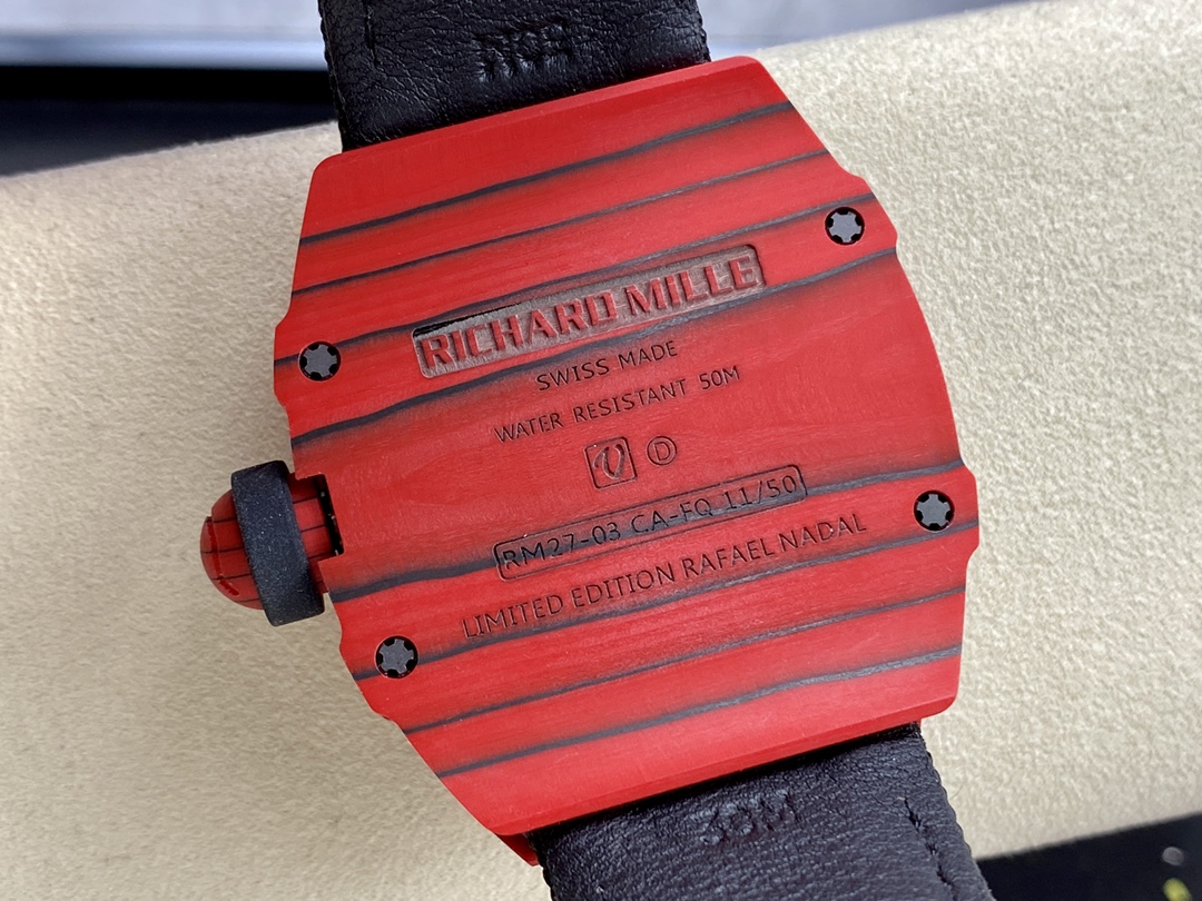 Swiss Replica Richard Mille RM27-03 41mm Red Matador Skeleton Dial Carbon Fiber Case