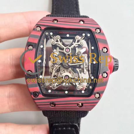 RM50-27-01 NTPT KVF Red Forged Carbon Black &amp; Skeleton Dial M9015