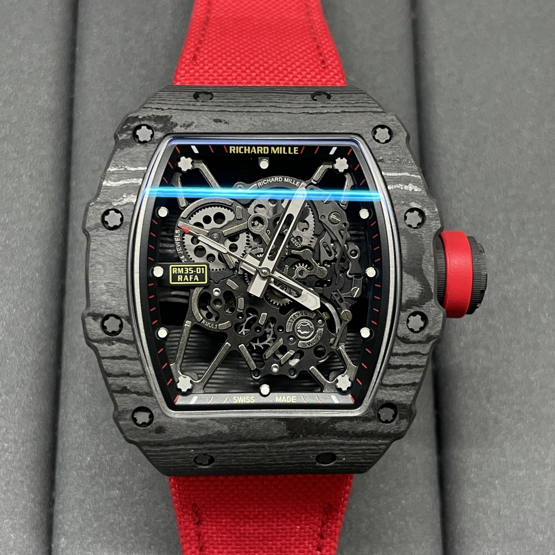 Richard Mille RM 35-01 Rafael Nadal Super Clone NTPT Carbon Skeleton Dial 42mm Replica