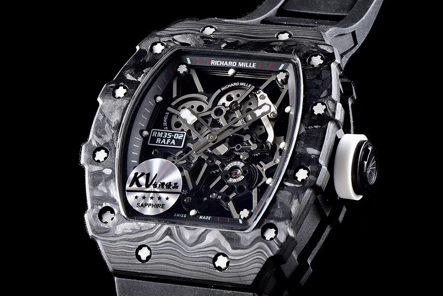 Richard Mille Replica RM 35 02 Black Imported Rubber Strap