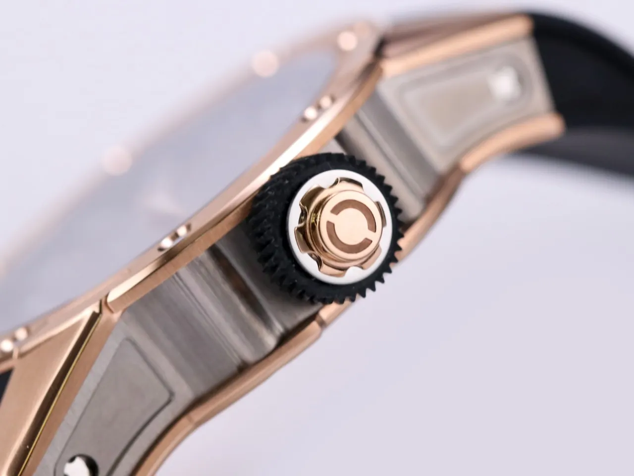 Best Replica Richard Mille RM 63-01 Dizzy Round Skeleton Dial Automatic Watch Big-Date Rose Gold Case