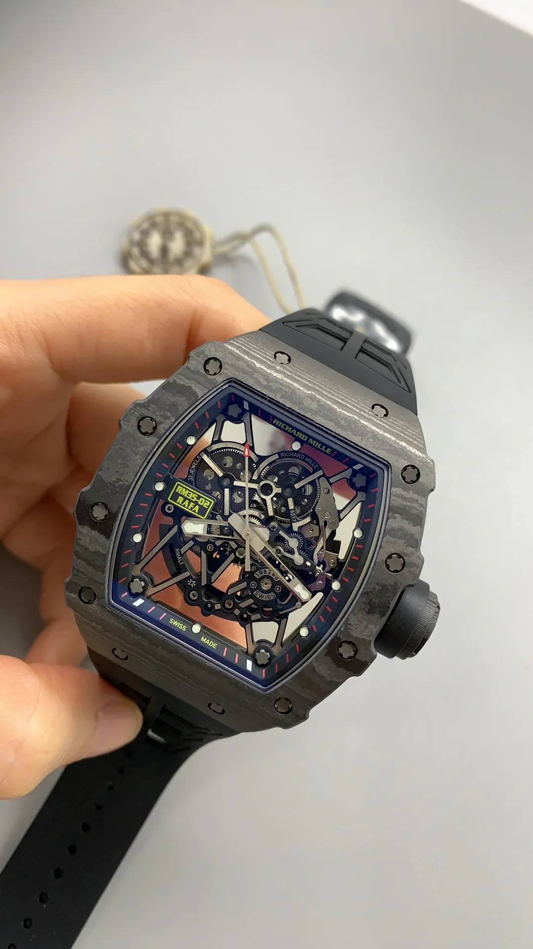 UMI Richard Mille Replica RM 35-02 Rafael Nadal Carbon TPT Black Strap RMAL1 Automatic Movement