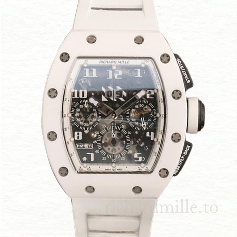 Richard Mille RM011 Men Automatic Ceramics Bezel Transparent Dial Watch