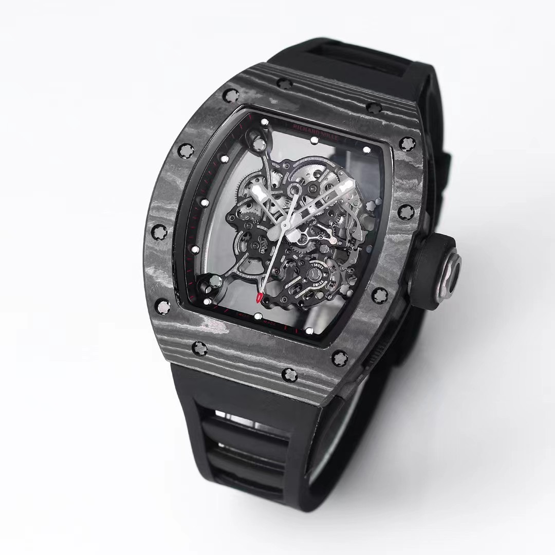 Replica Swiss RM055 Carbon Fiber Replica Watch – Skeleton Design