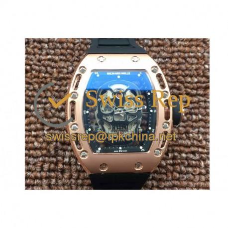 RM052 Rose Gold Black Skull Dial M6T51