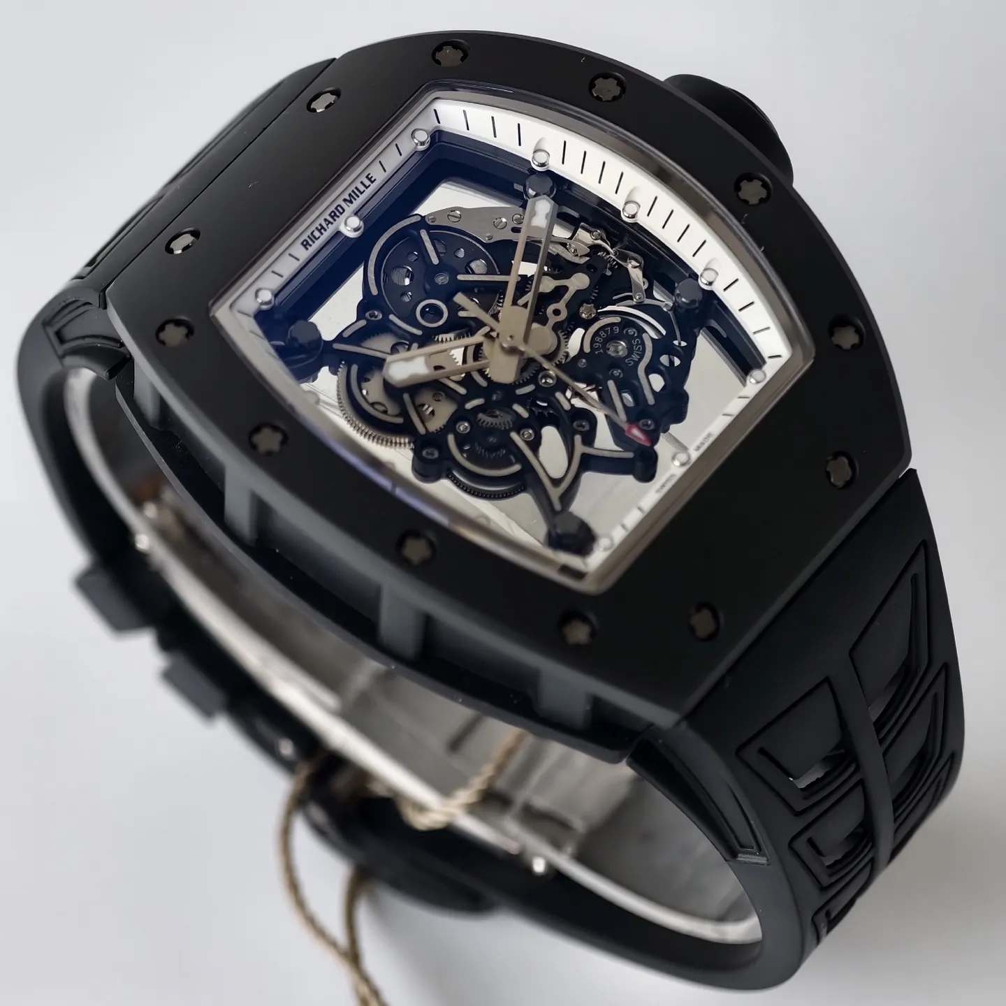 UMI Richard Mille RM 055 Bubba Watson Black Ceramic White Flange Replica Watch