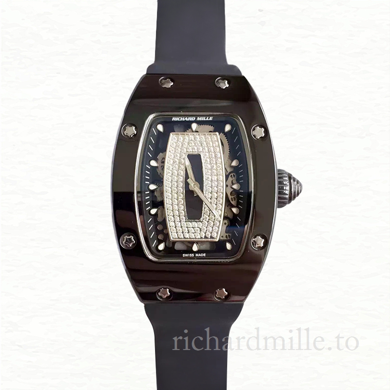 Richard Mille RM07-01 Automatic Ladies Ceramics Bezel Watch Rubber Band