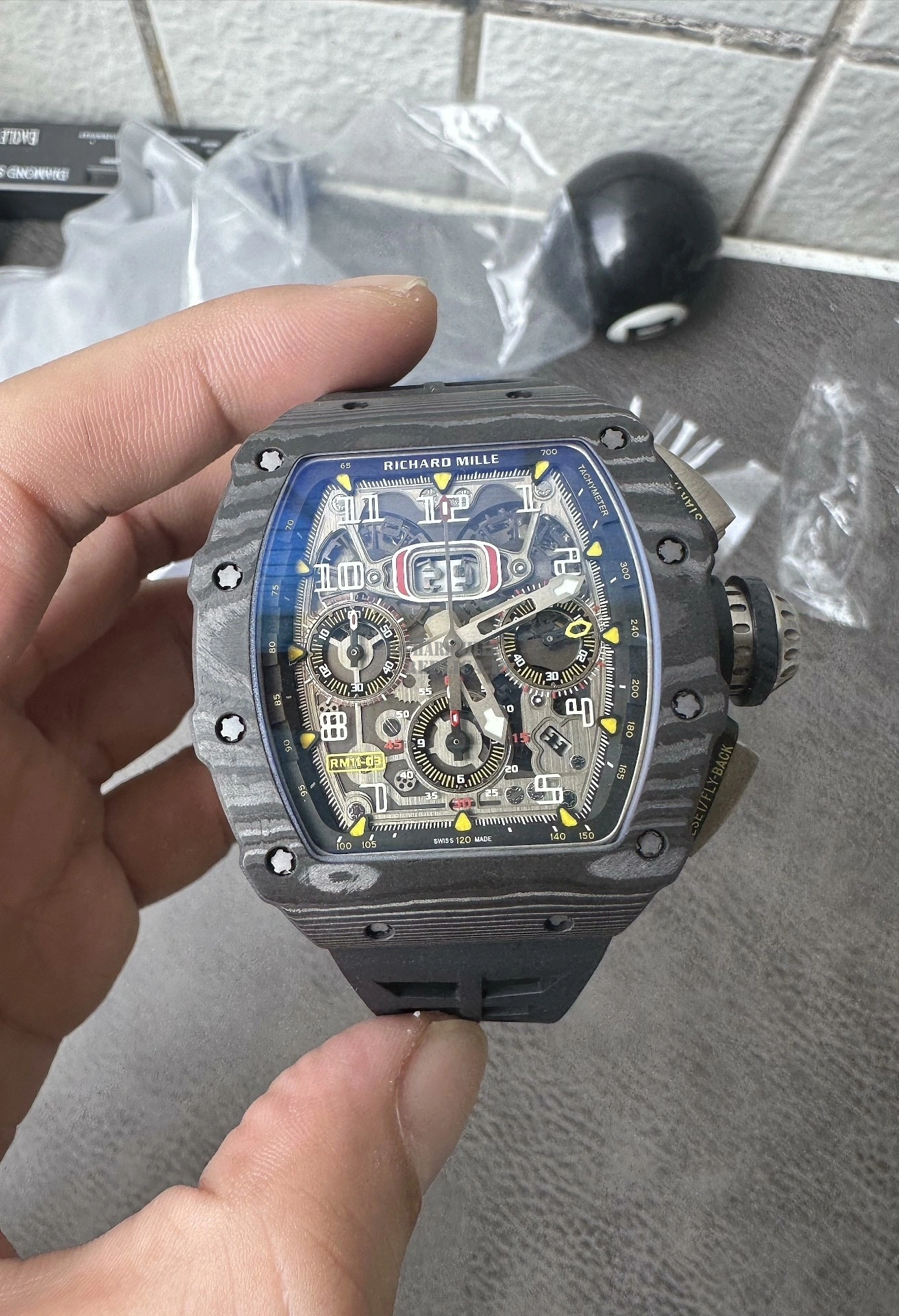 Super Clone RM11-03 Black Magic Richard Mille NTPT Carbon Fiber Full Skeleton 7750