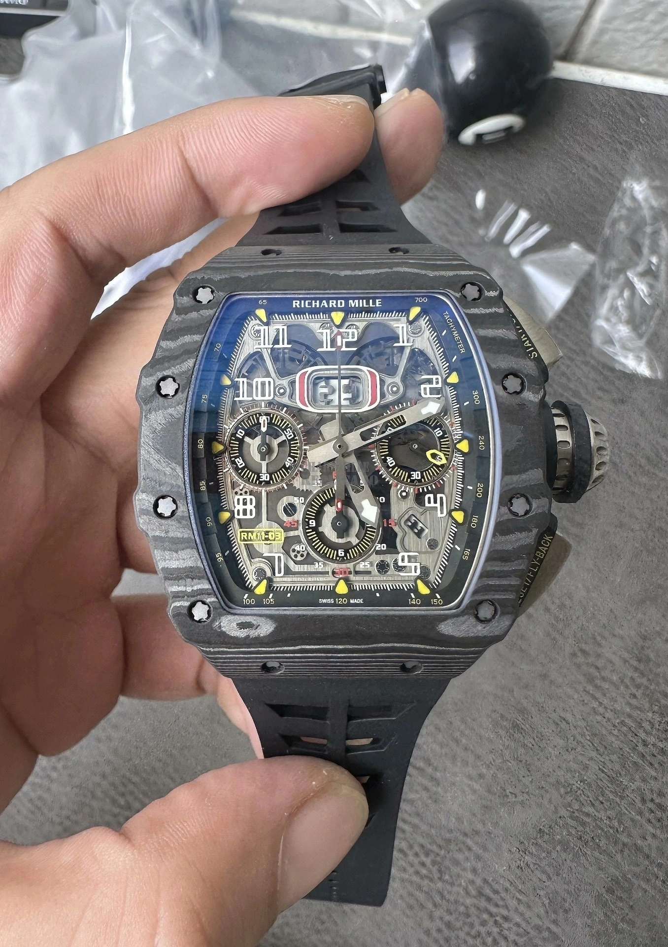 Super Clone RM11-03 Black Magic Richard Mille NTPT Carbon Fiber Full Skeleton 7750