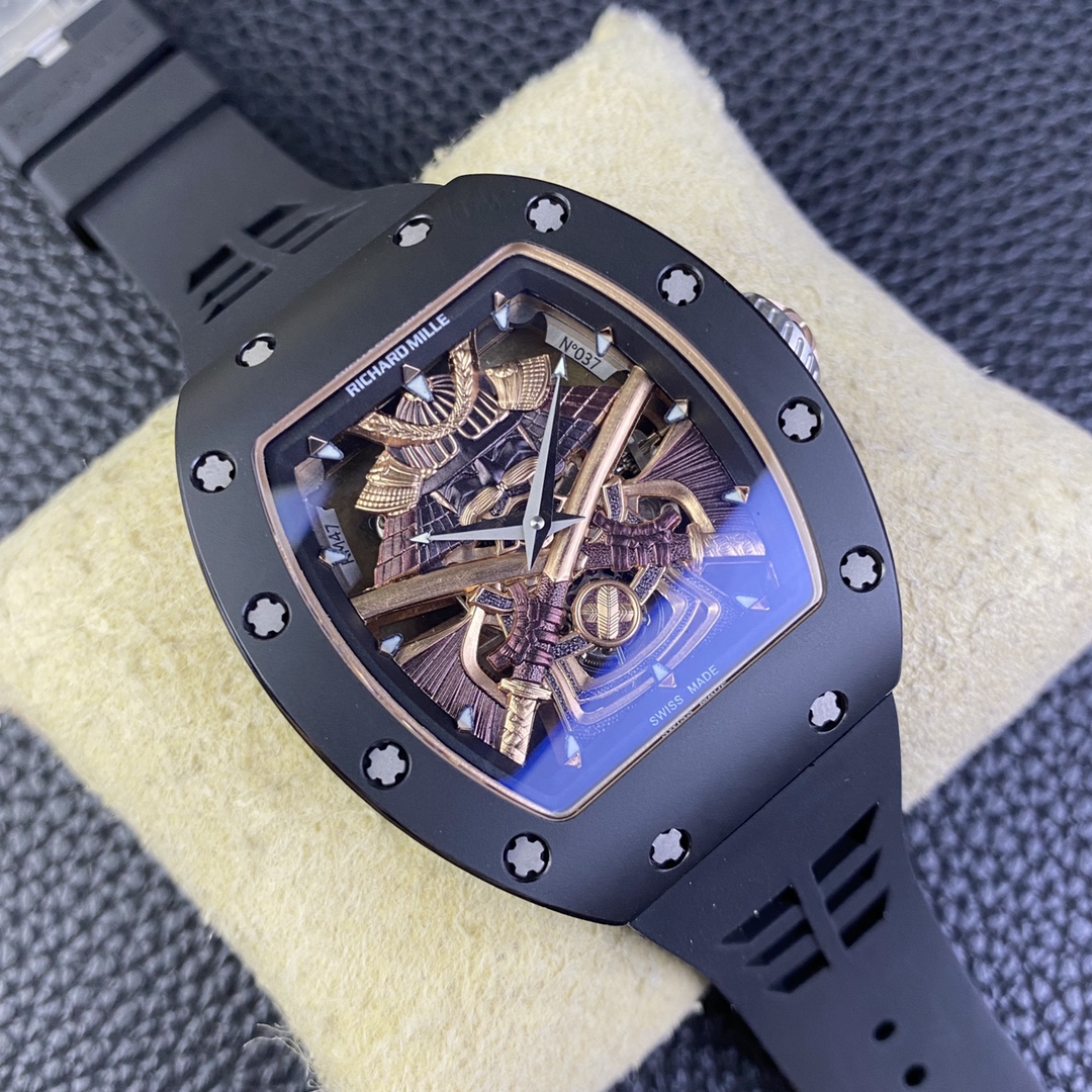 Best Swiss RM47 Black Samurai Tourbillon Replica Watch