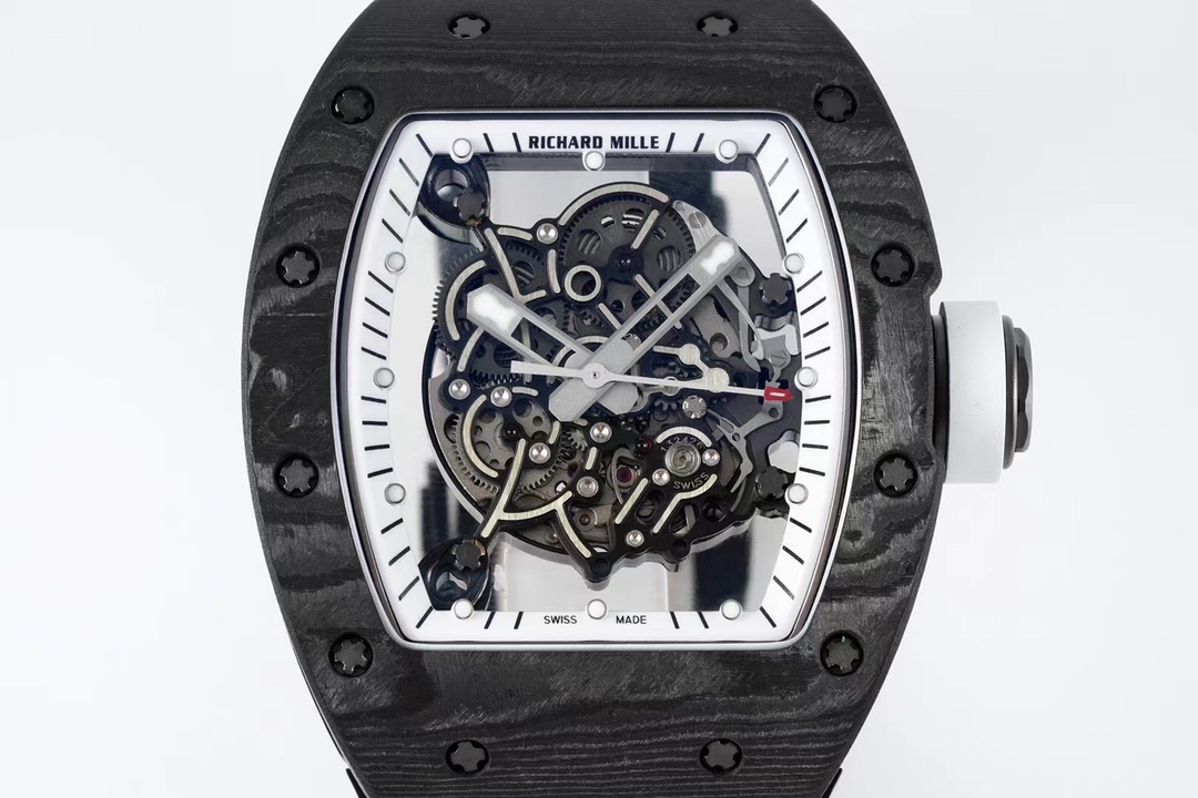 Swiss RM 055 Bubba Watson White Legend Tourbillon Skeleton 49mm NTPT Carbon Watch