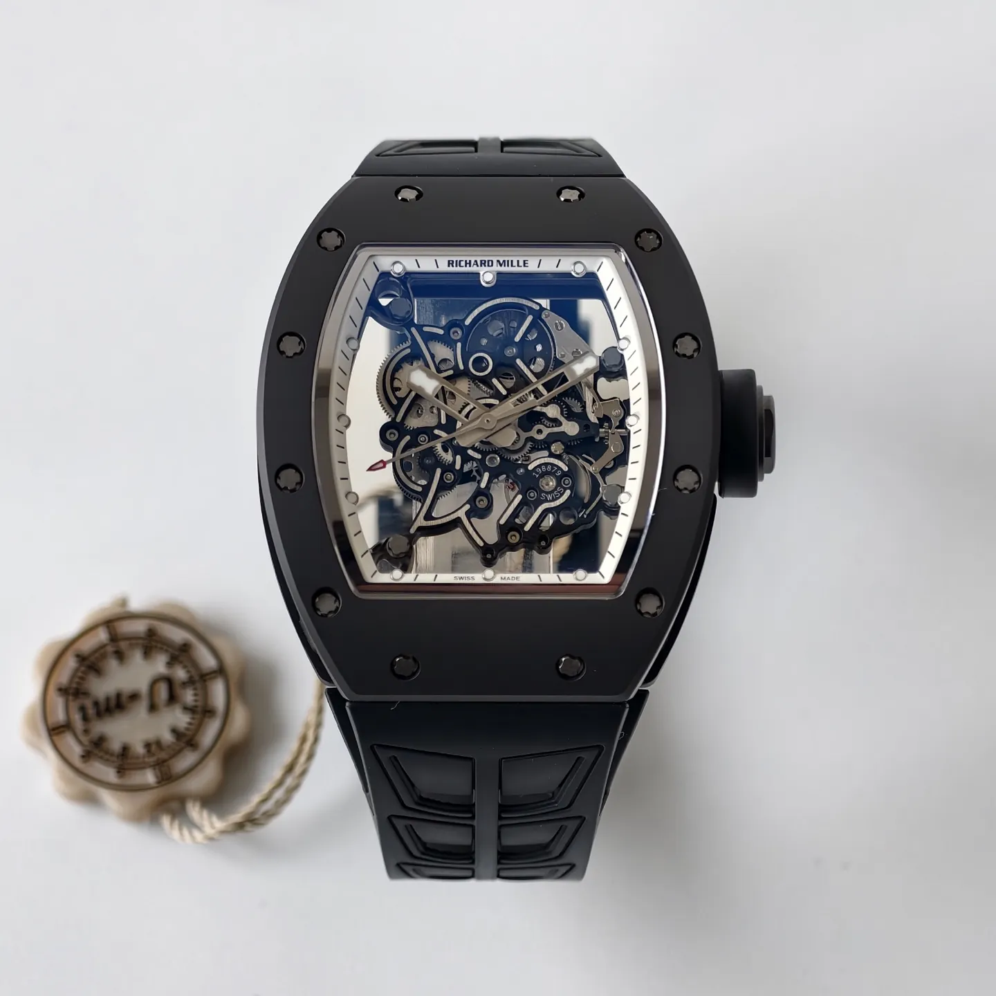 UMI Richard Mille RM 055 Bubba Watson Black Ceramic White Flange Replica Watch