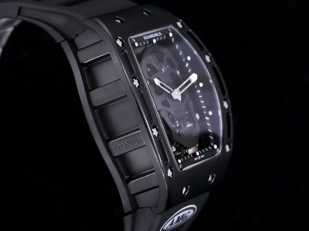 Swiss Richard Mille RM 052 Replica Watch – Skeleton Tourbillon, Skull Face, Black Rubber Strap, Quality