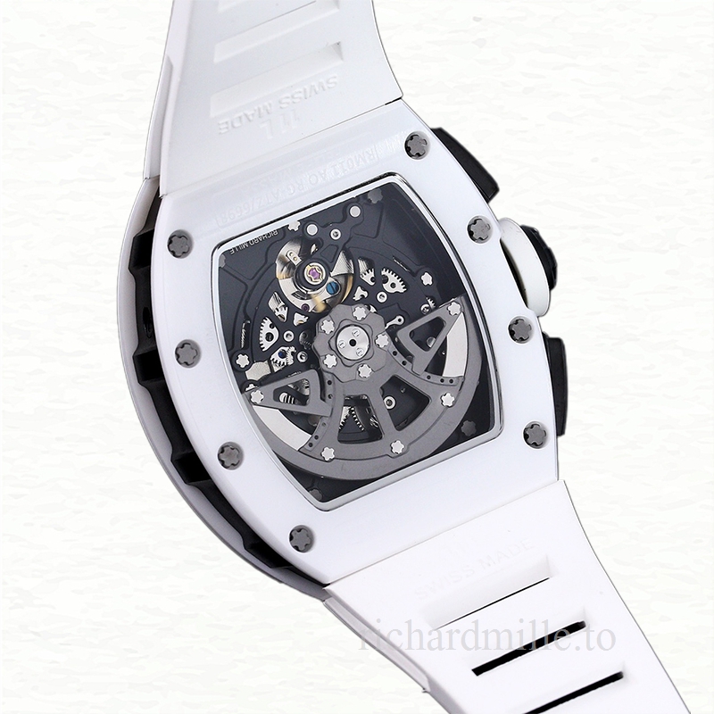Richard Mille RM 011 Men Automatic Rubber Band Acrylic Transparent Dial
