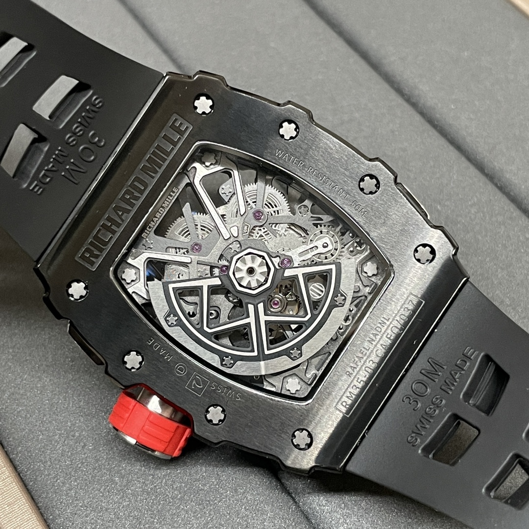 Richard Mille RM 035-03 Rafael Nadal Super Clone Skeleton Dial Swiss Movement 43mm Replica Watch