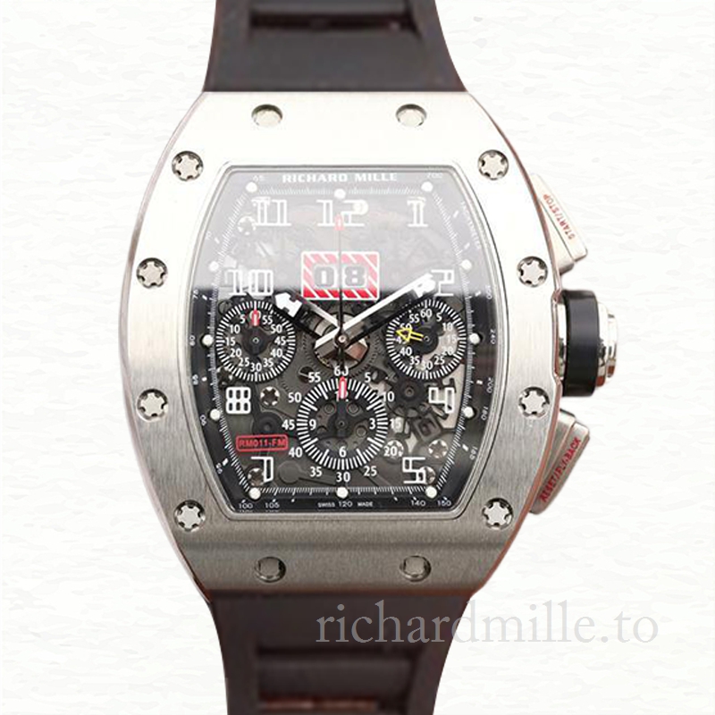 Richard Mille RM011 Automatic Men Rubber Band Transparent Dial