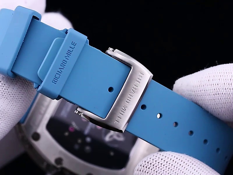 Luxury Swiss Richard Mille RM 51-02 Replica – Diamond-Paved Skeleton Dial, Blue Rubber Strap, High-End Tourbillon Watch
