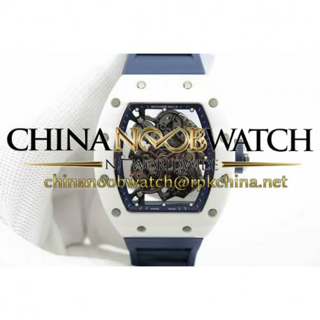 RM55 White Ceramic Blue Skeleton Dial M8215