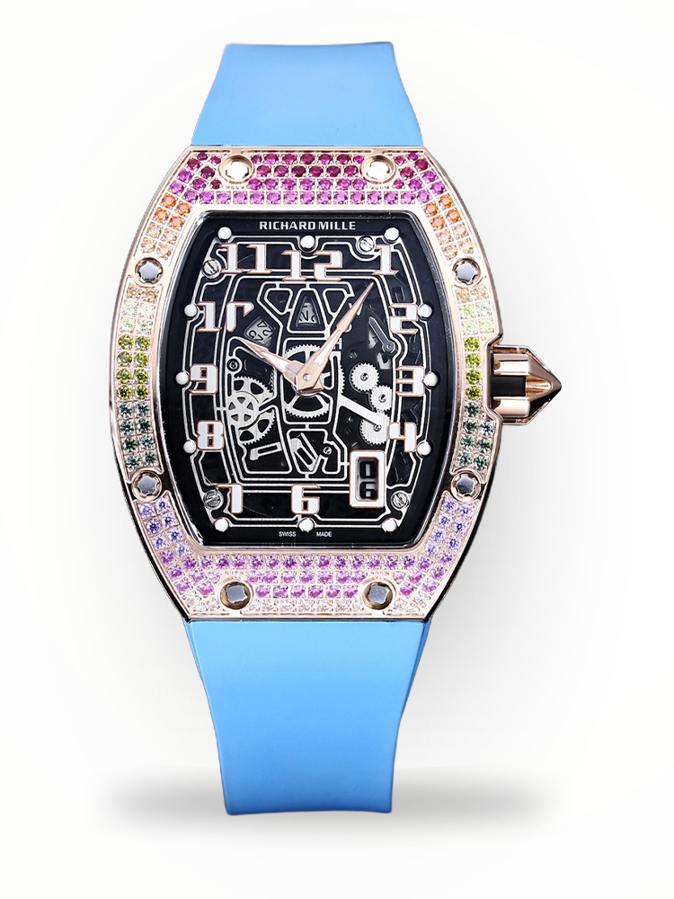 Swiss Richard Mille RM 67-01 Replica For Stylish Gentlemen – Skeleton Dial, Blue Rubber Strap, Ultra-Thin Case