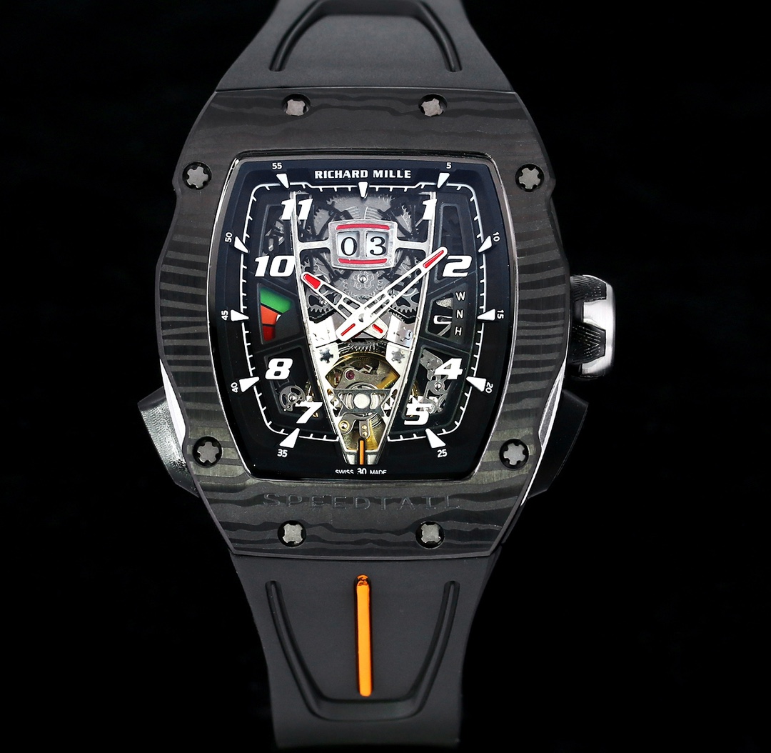 Replica Richard Mille RM 40-01 McLaren Speedtail Carbon Case Rubber Strap Tourbillon Movement Watch