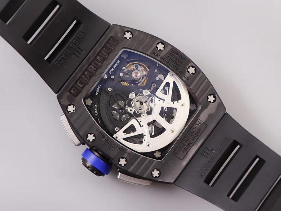 Richard Mille Replica RM 011 Black Strap Black Dial Folding Clasp