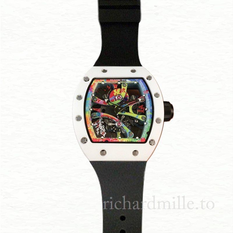 Richard Mille RM68-01 Hand Wind Men Transparent Dial Ceramics Bezel Watch