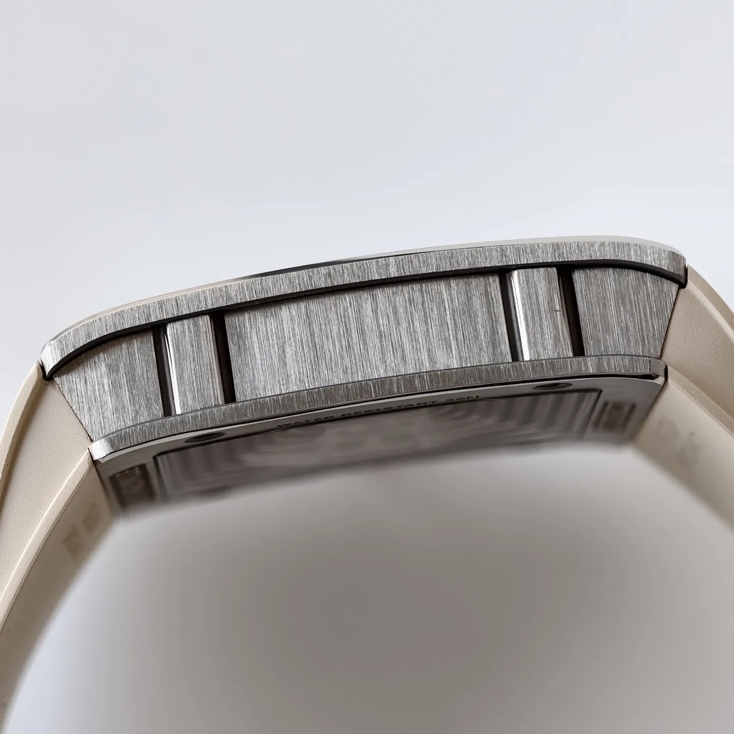 UMI RM 16-02 Extra Flat Brushed Titanium Beige Rubber Strap Replica Watch