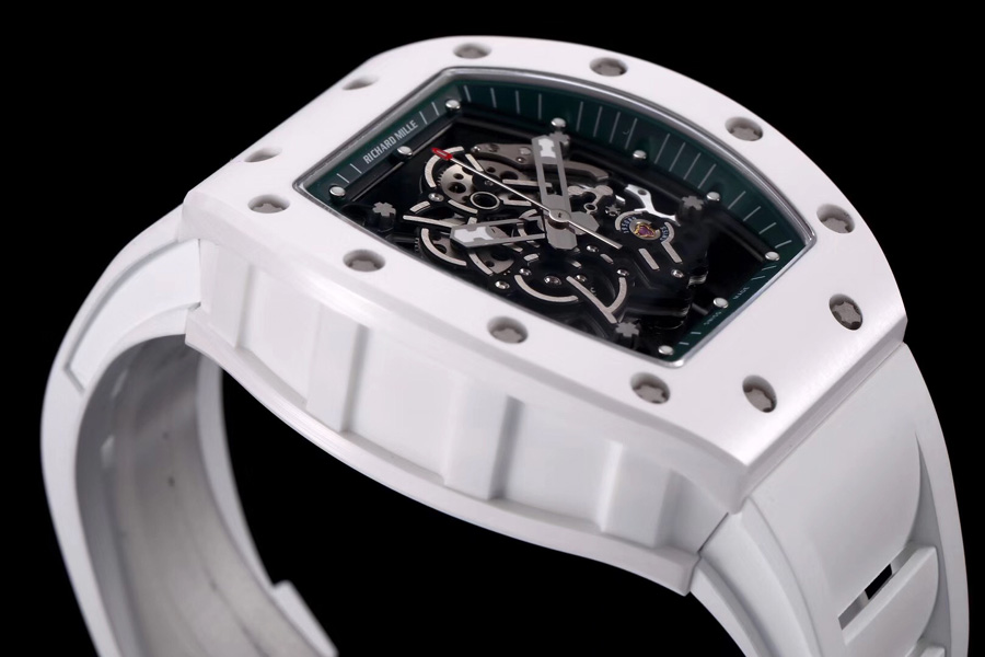 Richard Mille Replica RM 055 White Strap White Ceramic Material Case