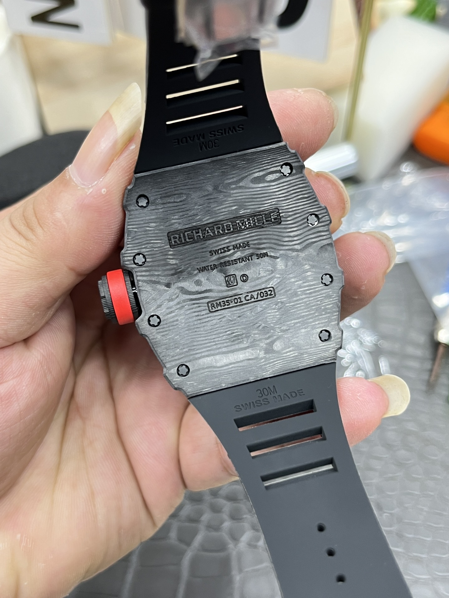 Richard Mille RM35-01 Super Clone Swiss Sports Watch, Carbon Fiber Case
