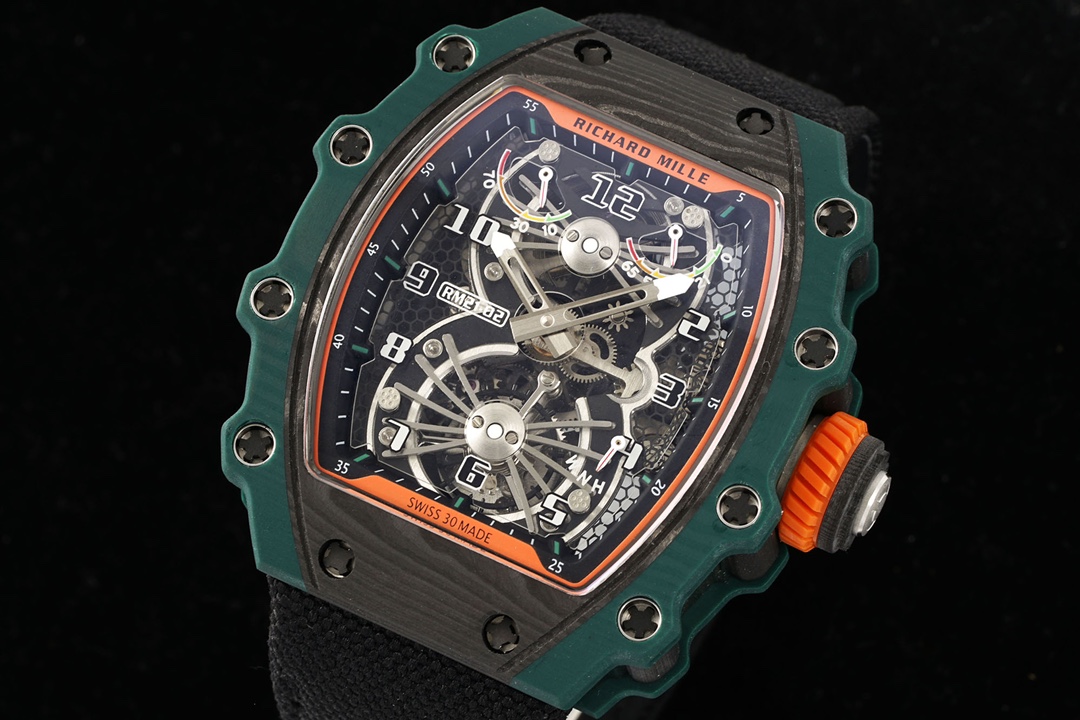 Swiss Made RICHARD MILLE RM 21-02 Replica Tourbillon Aerodyne Best Quality with Skeleton Dial