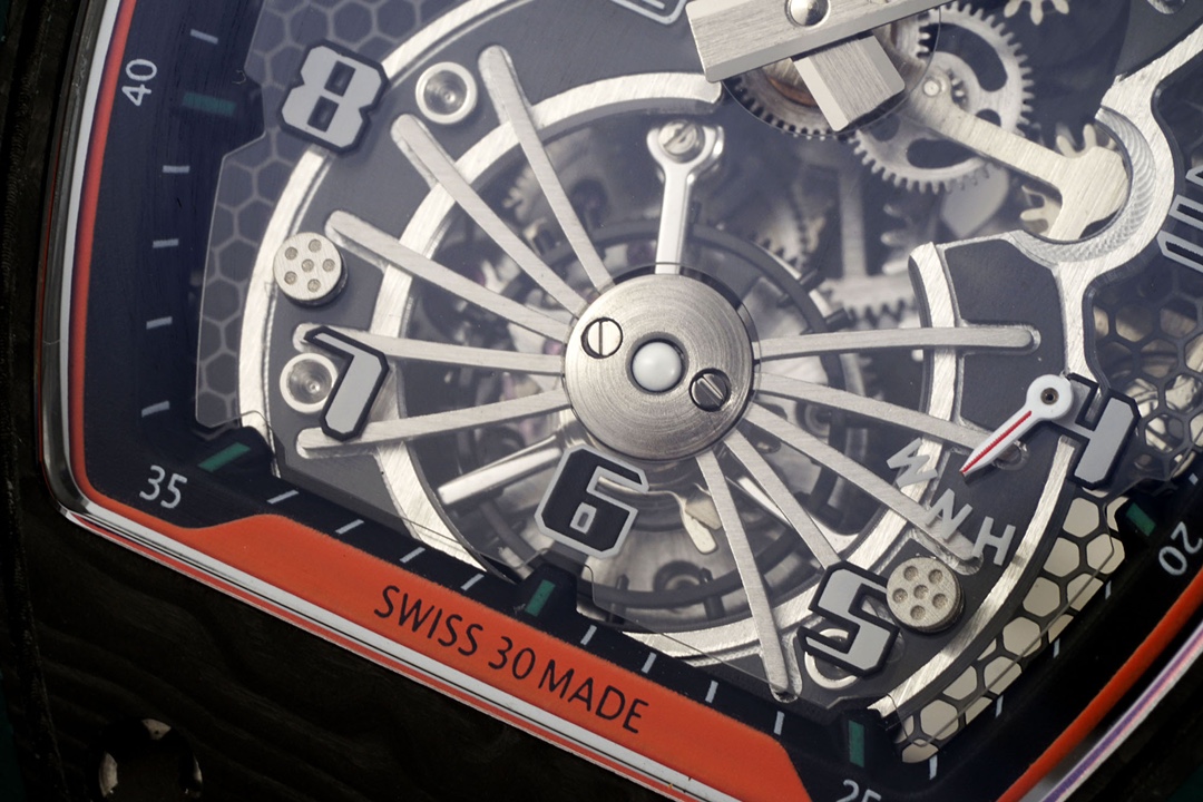 Best Richard Mille RM 21-02 Tourbillon Aerodyne Replica Watch - Orange Rubber Strap
